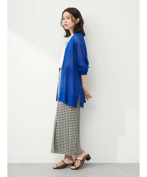 Green　Parks（グリーンパークス）の「洗えるVネックニットカーデ（カーディガン/ボレロ・レディース・ブラック/ブラウン/ブルー/アイボリー・FREE）」の11枚目の写真