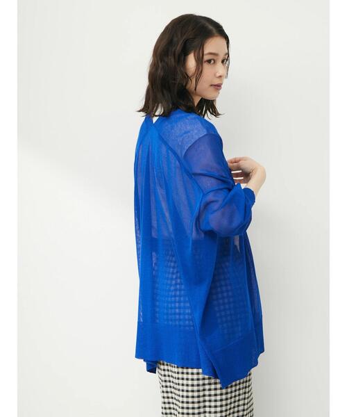 Green　Parks（グリーンパークス）の「洗えるVネックニットカーデ（カーディガン/ボレロ・レディース・ブラック/ブラウン/ブルー/アイボリー・FREE）」の12枚目の写真