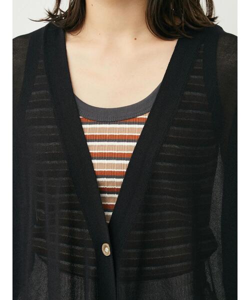 Green　Parks（グリーンパークス）の「洗えるVネックニットカーデ（カーディガン/ボレロ・レディース・ブラック/ブラウン/ブルー/アイボリー・FREE）」の20枚目の写真