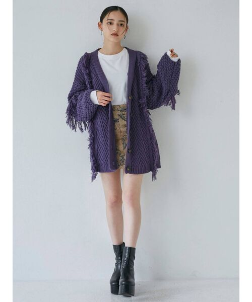 MURUA（ムルーア）の「ゴブランミニスカート（スカート・レディース・ブルー/キャメル・1/2）」の3枚目の写真