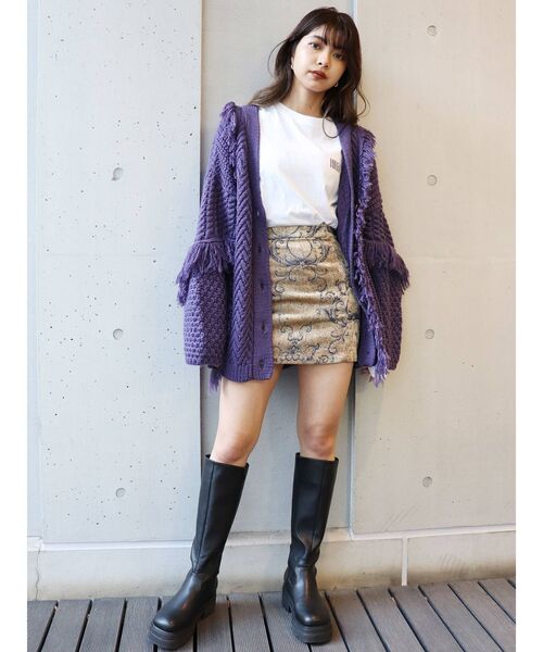 MURUA（ムルーア）の「ゴブランミニスカート（スカート・レディース・ブルー/キャメル・1/2）」の18枚目の写真