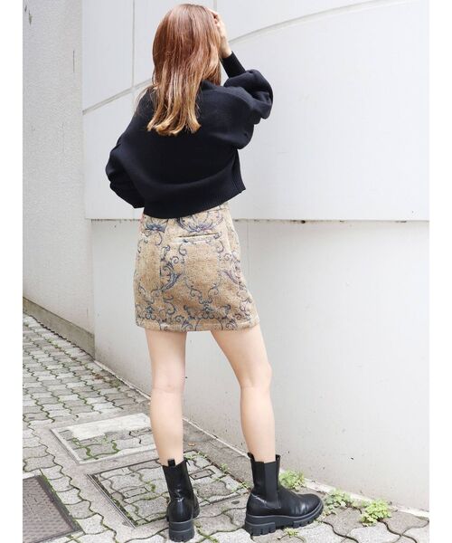 MURUA（ムルーア）の「ゴブランミニスカート（スカート・レディース・ブルー/キャメル・1/2）」の5枚目の写真