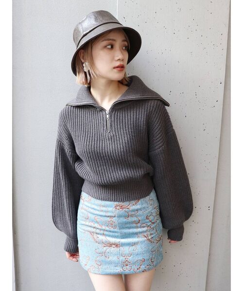 MURUA（ムルーア）の「ゴブランミニスカート（スカート・レディース・ブルー/キャメル・1/2）」の6枚目の写真