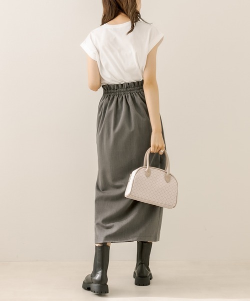 OLIVE des OLIVE（オリーブデオリーブ）の「フレンチスリーブＴシャツ（Tシャツ/カットソー・レディース・ブラック/ブラウン/オフホワイト/ラベンダー・FREE）」の7枚目の写真