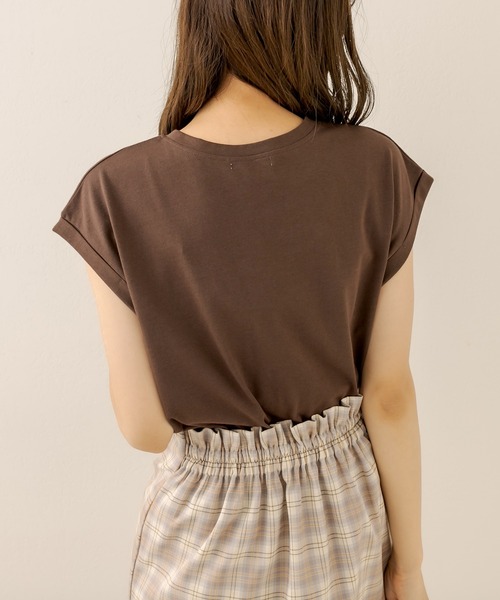 OLIVE des OLIVE（オリーブデオリーブ）の「フレンチスリーブＴシャツ（Tシャツ/カットソー・レディース・ブラック/ブラウン/オフホワイト/ラベンダー・FREE）」の21枚目の写真