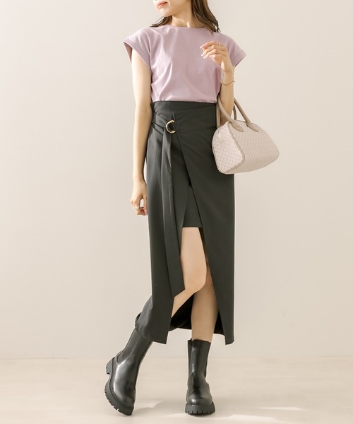 OLIVE des OLIVE（オリーブデオリーブ）の「フレンチスリーブＴシャツ（Tシャツ/カットソー・レディース・ブラック/ブラウン/オフホワイト/ラベンダー・FREE）」の22枚目の写真