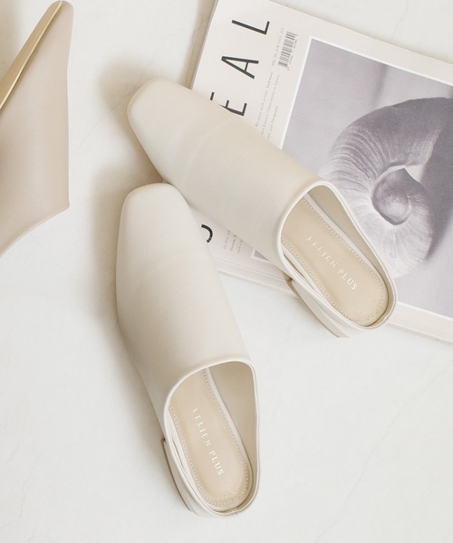 AmiAmi(アミアミ)の「スクエアトゥミュール(パンプス・レディース・ベージュ/ブラック/キャメル/アイボリー/チョコ/ブラック系その他/オートミール・L/LL/M/S)」の2枚目の写真