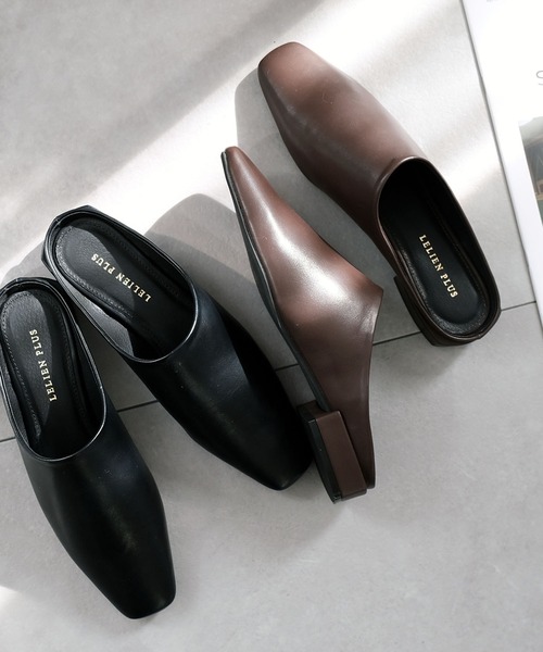 AmiAmi(アミアミ)の「スクエアトゥミュール(パンプス・レディース・ベージュ/ブラック/キャメル/アイボリー/チョコ/ブラック系その他/オートミール・L/LL/M/S)」の8枚目の写真