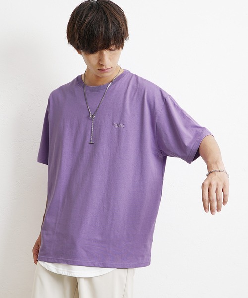 MinoriTY(マイノリティ)の「【MinoriTY】USAコットンTシャツ ビッグシルエット クルーネック 半袖/5分袖 夏服 秋服 メンズ(Tシャツ/カットソー・メンズ・アイボリー/ブラック/グレー/パープル/ベージュ・M/L/XL)」の5枚目の写真