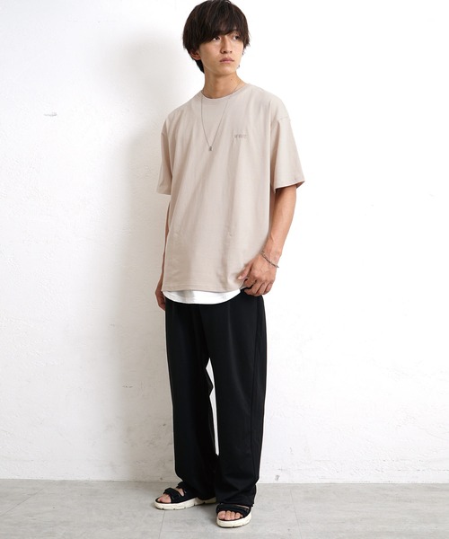 MinoriTY(マイノリティ)の「【MinoriTY】USAコットンTシャツ ビッグシルエット クルーネック 半袖/5分袖 夏服 秋服 メンズ(Tシャツ/カットソー・メンズ・アイボリー/ブラック/グレー/パープル/ベージュ・M/L/XL)」の18枚目の写真