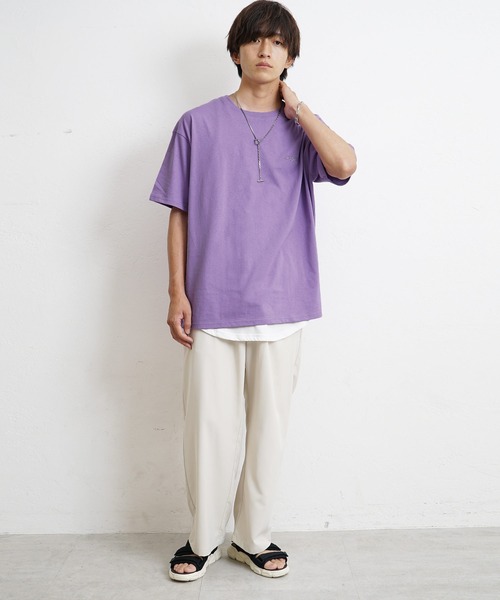 MinoriTY(マイノリティ)の「【MinoriTY】USAコットンTシャツ ビッグシルエット クルーネック 半袖/5分袖 夏服 秋服 メンズ(Tシャツ/カットソー・メンズ・アイボリー/ブラック/グレー/パープル/ベージュ・M/L/XL)」の19枚目の写真