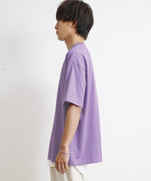 MinoriTY(マイノリティ)の「【MinoriTY】USAコットンTシャツ ビッグシルエット クルーネック 半袖/5分袖 夏服 秋服 メンズ(Tシャツ/カットソー・メンズ・アイボリー/ブラック/グレー/パープル/ベージュ・M/L/XL)」の6枚目の写真