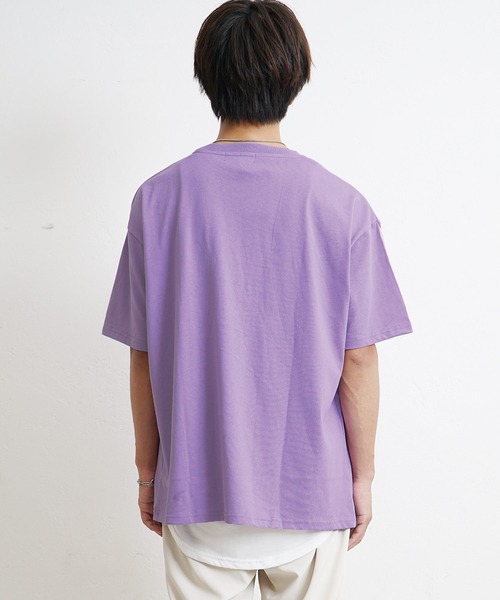 MinoriTY(マイノリティ)の「【MinoriTY】USAコットンTシャツ ビッグシルエット クルーネック 半袖/5分袖 夏服 秋服 メンズ(Tシャツ/カットソー・メンズ・アイボリー/ブラック/グレー/パープル/ベージュ・M/L/XL)」の7枚目の写真