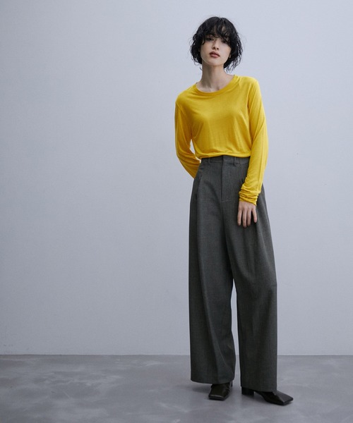 BASERANGE（ベースレンジ）の「【Baserange】LONG SLEEVE TEE（Tシャツ/カットソー・レディース・イエロー・S）」の2枚目の写真