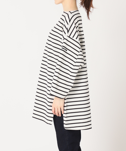 SLOBE IENA（スローブイエナ）の「【ORCIVAL / オーシバル】COTTON MERCERIZINGボーダーカットソー（Tシャツ/カットソー・レディース・ホワイト/ブラウン/グリーン・FREE）」の4枚目の写真
