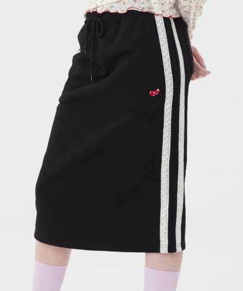 KIRSH(キルシー)の「KIRSH SMALL CHERRY TERRY SKIRT テリー スカート(スカート・レディース・ブラック/グレー・ONE SIZE)」の2枚目の写真