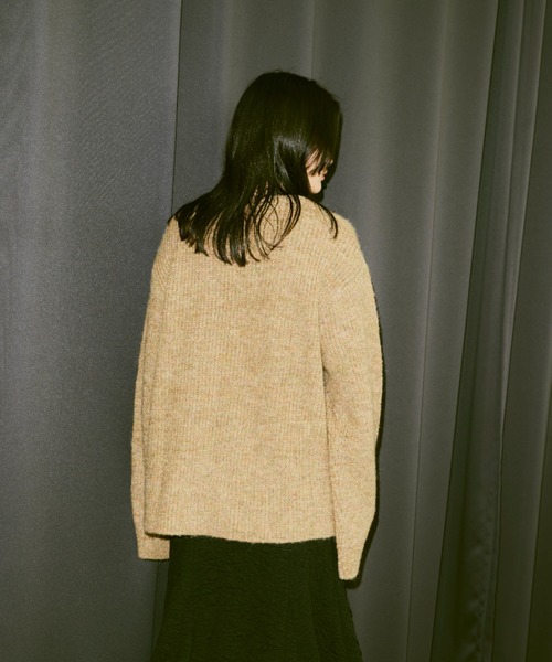Happy John(ハッピージョン)の「mix knit Vneck cardigan/ミックスニットVネックカーディガン(カーディガン/ボレロ・レディース・ブルー/イエロー・FREE)」の12枚目の写真