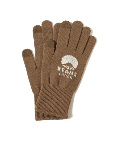 BEAMS JAPAN(ビームス ジャパン)の「tet. × BEAMS JAPAN / 別注 ビームス ジャパン ロゴ グローブ Vol.2 Men(手袋・メンズ・グレー/ブラック/ブラウン/グリーン/ネイビー/オレンジ・ONE SIZE)」の1枚目の写真