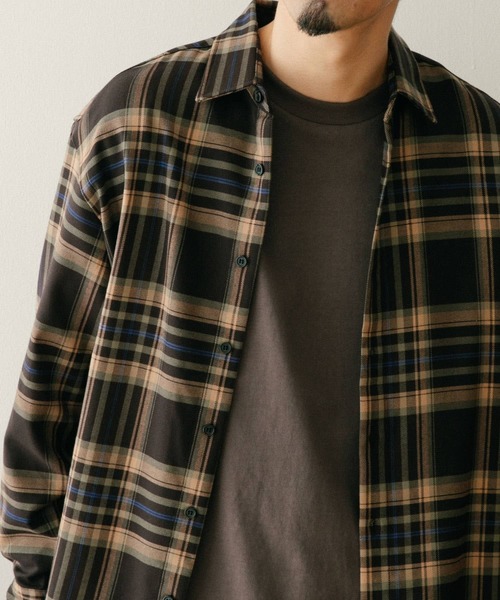 ITEMS URBANRESEARCH（アイテムズ アーバンリサーチ）の「TRストレッチ チェック レギュラーカラーシャツ（シャツ/ブラウス・メンズ・ネイビー/ブラウン/グレー・MEDIUM/LARGE）」の7枚目の写真