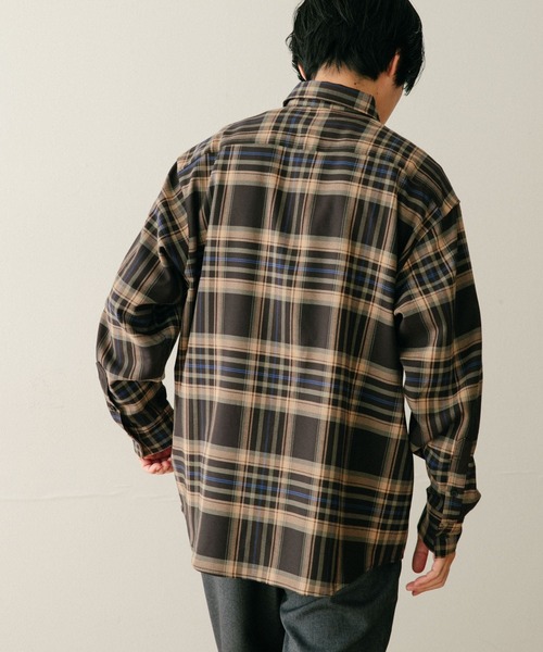 ITEMS URBANRESEARCH（アイテムズ アーバンリサーチ）の「TRストレッチ チェック レギュラーカラーシャツ（シャツ/ブラウス・メンズ・ネイビー/ブラウン/グレー・MEDIUM/LARGE）」の15枚目の写真