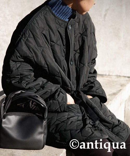 antiqua(アンティカ)の「×着方次第で印象変わる。キルティングジャケット(ダウンジャケット/コート・レディース・ホワイト/ブラック/カーキ・FREE)」の17枚目の写真