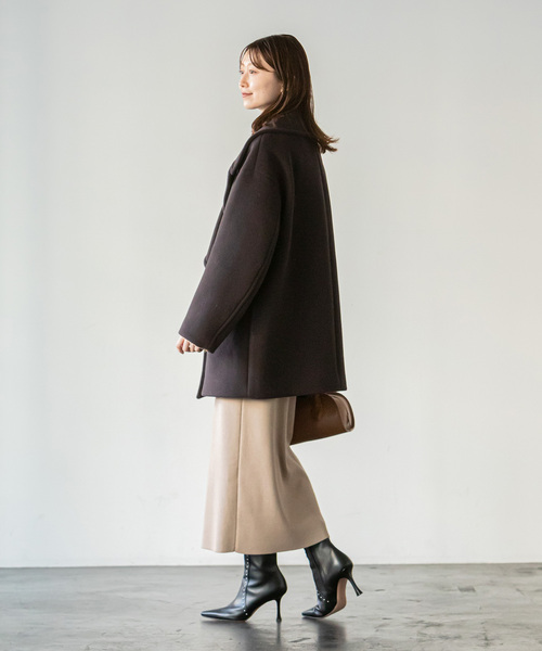 Noble（ノーブル）の「MTRビッグカラーPコート（ピーコート・レディース・ベージュ/ブラウン・38/36）」の4枚目の写真