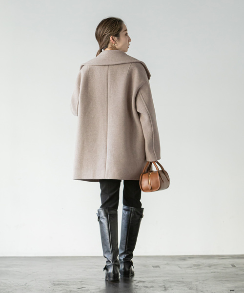 Noble（ノーブル）の「MTRビッグカラーPコート（ピーコート・レディース・ベージュ/ブラウン・38/36）」の11枚目の写真