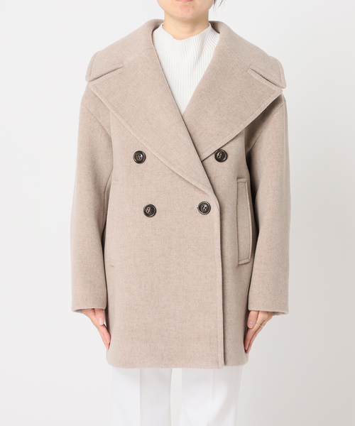 Noble（ノーブル）の「MTRビッグカラーPコート（ピーコート・レディース・ベージュ/ブラウン・38/36）」の17枚目の写真