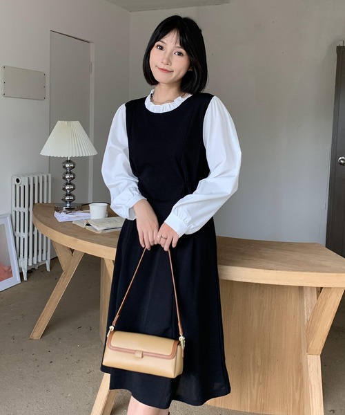 EPICKS(エピックス)の「ドッキングフリルネックロングワンピース(ワンピース・レディース・ブラック・L/XXL/XL/M)」の19枚目の写真