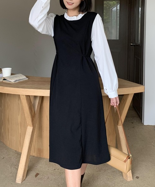 EPICKS(エピックス)の「ドッキングフリルネックロングワンピース(ワンピース・レディース・ブラック・L/XXL/XL/M)」の20枚目の写真