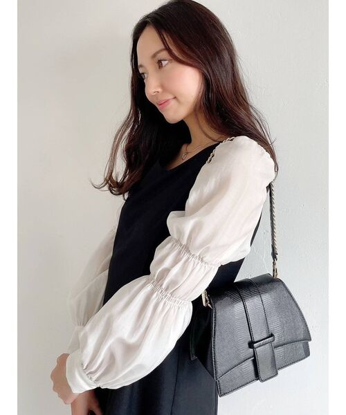 RESEXXY（リゼクシー）の「チェーンハンドルコンパクトバッグ（ハンドバッグ・レディース・ブラック/ブルー/ブラウン・FREE）」の12枚目の写真