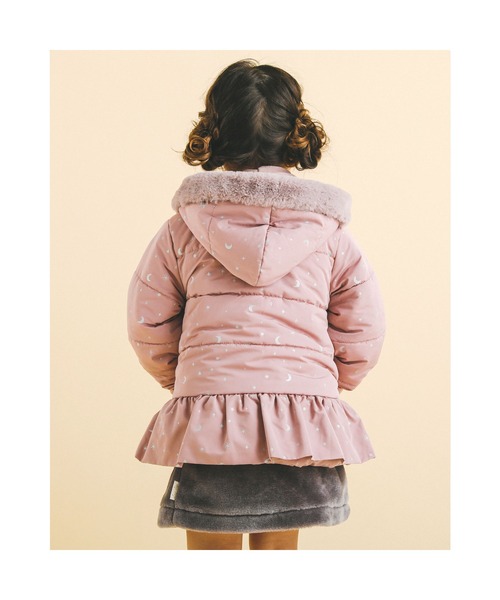 SLAP SLIP（スラップスリップ）の「SLAPSLIP/取り外し可能フード付きキラキラ箔プリント裏フリースタフタ中綿ジャケット(80~130cm)（ブルゾン・キッズ・ピンク/ブルー・90/110/130/100/120）」の11枚目の写真