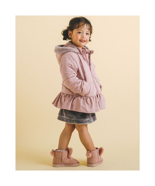 SLAP SLIP（スラップスリップ）の「SLAPSLIP/取り外し可能フード付きキラキラ箔プリント裏フリースタフタ中綿ジャケット(80~130cm)（ブルゾン・キッズ・ピンク/ブルー・90/110/130/100/120）」の12枚目の写真