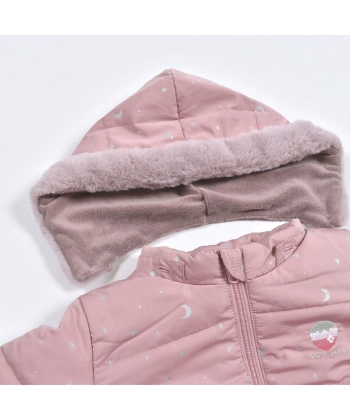 SLAP SLIP（スラップスリップ）の「SLAPSLIP/取り外し可能フード付きキラキラ箔プリント裏フリースタフタ中綿ジャケット(80~130cm)（ブルゾン・キッズ・ピンク/ブルー・90/110/130/100/120）」の16枚目の写真