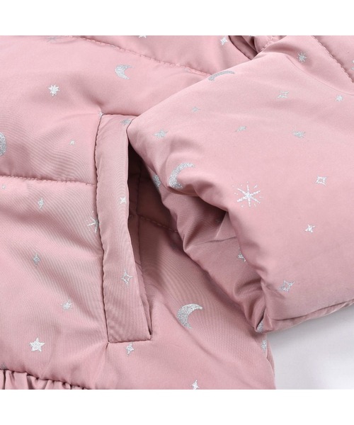 SLAP SLIP（スラップスリップ）の「SLAPSLIP/取り外し可能フード付きキラキラ箔プリント裏フリースタフタ中綿ジャケット(80~130cm)（ブルゾン・キッズ・ピンク/ブルー・90/110/130/100/120）」の18枚目の写真