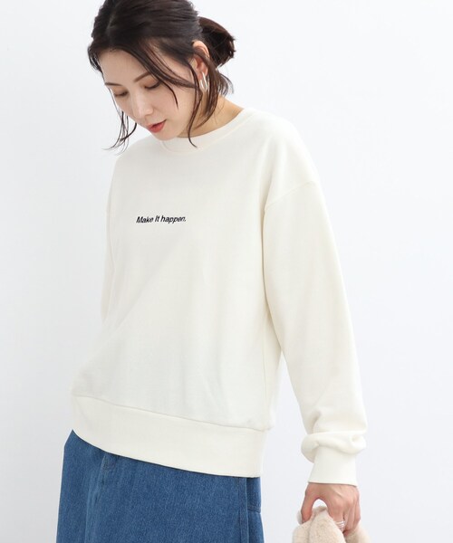 SHOO・LA・RUE（シューラルー）の「◆バリエーション豊富な12色展開！！プリント スウェット（スウェット・レディース・ダークグリーン系3/アイボリー/ブラック系4/ネイビー/ピンク系5/グレー系/ブラック系6/ライトグレー系3/アイボリー系5/アイボリー系6/ダークグリーン系5/グレー系4・03/02）」の8枚目の写真