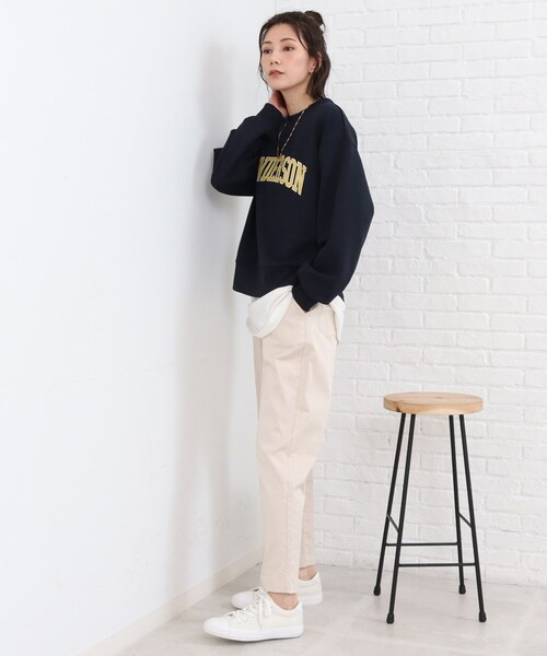 SHOO・LA・RUE（シューラルー）の「◆バリエーション豊富な12色展開！！プリント スウェット（スウェット・レディース・ダークグリーン系3/アイボリー/ブラック系4/ネイビー/ピンク系5/グレー系/ブラック系6/ライトグレー系3/アイボリー系5/アイボリー系6/ダークグリーン系5/グレー系4・03/02）」の14枚目の写真