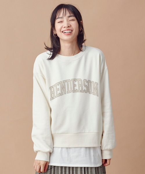 SHOO・LA・RUE（シューラルー）の「◆バリエーション豊富な12色展開！！プリント スウェット（スウェット・レディース・ダークグリーン系3/アイボリー/ブラック系4/ネイビー/ピンク系5/グレー系/ブラック系6/ライトグレー系3/アイボリー系5/アイボリー系6/ダークグリーン系5/グレー系4・03/02）」の2枚目の写真