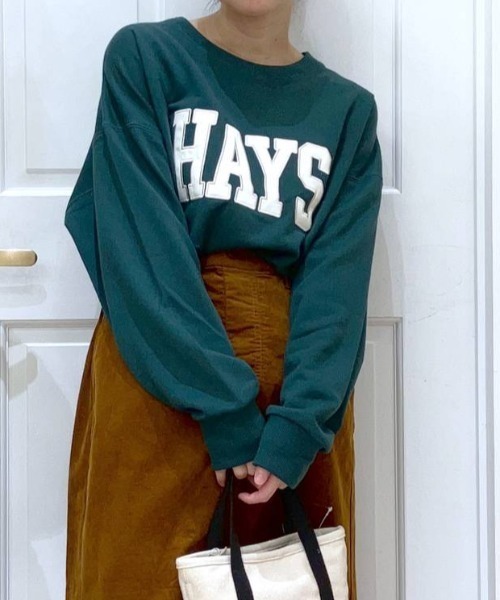 studio CLIP（スタディオクリップ）の「カレッジロゴスエット（スウェット・レディース・ネイビー/ブラウン/グリーン/ボルドー・FREE）」の3枚目の写真