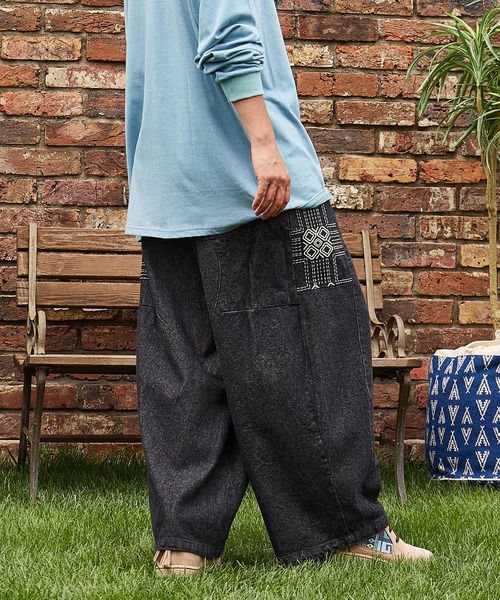 チャイハネ（チャイハネ）の「【チャイハネ】サシキMEN'Sデニムワイドパンツ（デニムパンツ・メンズ・ライトブルー/インディゴブルー/ブラック/ホワイト・FREE）」の17枚目の写真