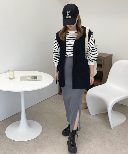 apres jour(アプレジュール)の「ミリタリーベスト【ZOZOTOWN限定アイテム】(ベスト・レディース・ブラック/カーキ・X-LARGE/フリー)」の5枚目の写真