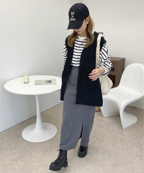 apres jour(アプレジュール)の「ミリタリーベスト【ZOZOTOWN限定アイテム】(ベスト・レディース・ブラック/カーキ・X-LARGE/フリー)」の6枚目の写真