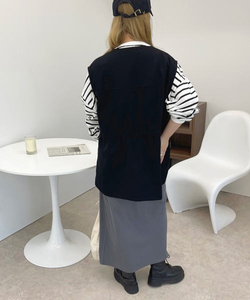 apres jour(アプレジュール)の「ミリタリーベスト【ZOZOTOWN限定アイテム】(ベスト・レディース・ブラック/カーキ・X-LARGE/フリー)」の7枚目の写真