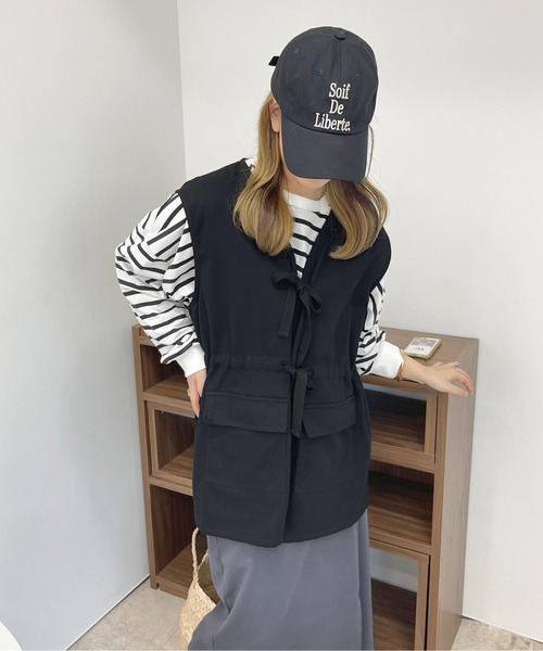 apres jour(アプレジュール)の「ミリタリーベスト【ZOZOTOWN限定アイテム】(ベスト・レディース・ブラック/カーキ・X-LARGE/フリー)」の3枚目の写真