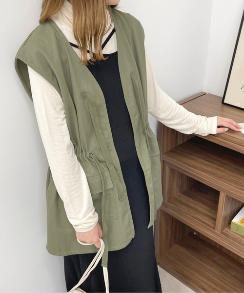 apres jour(アプレジュール)の「ミリタリーベスト【ZOZOTOWN限定アイテム】(ベスト・レディース・ブラック/カーキ・X-LARGE/フリー)」の19枚目の写真