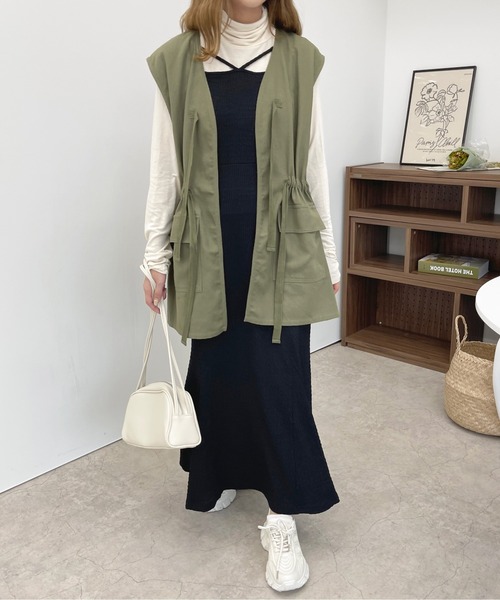 apres jour(アプレジュール)の「ミリタリーベスト【ZOZOTOWN限定アイテム】(ベスト・レディース・ブラック/カーキ・X-LARGE/フリー)」の22枚目の写真