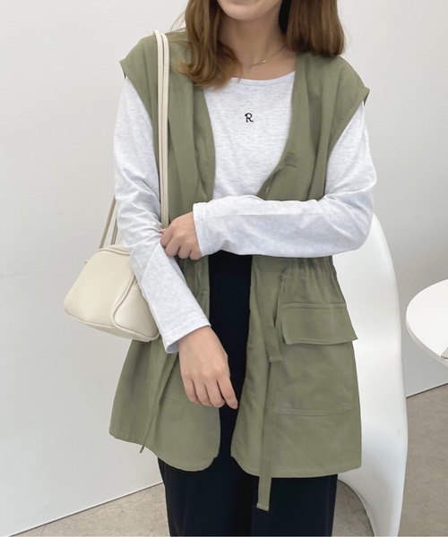apres jour(アプレジュール)の「ミリタリーベスト【ZOZOTOWN限定アイテム】(ベスト・レディース・ブラック/カーキ・X-LARGE/フリー)」の16枚目の写真