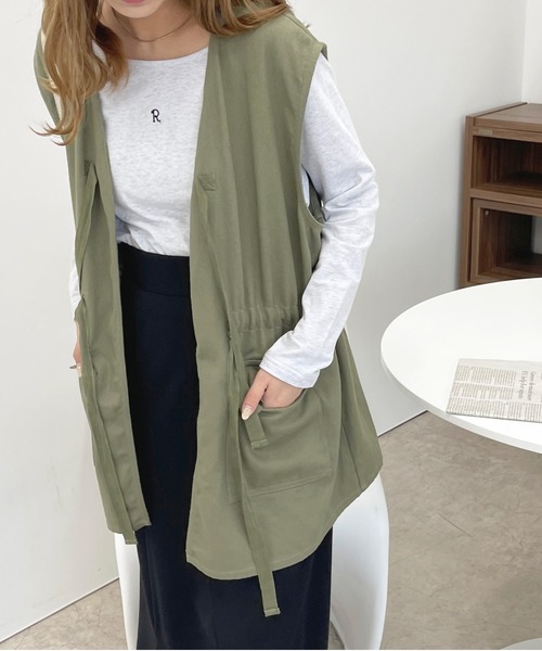 apres jour(アプレジュール)の「ミリタリーベスト【ZOZOTOWN限定アイテム】(ベスト・レディース・ブラック/カーキ・X-LARGE/フリー)」の17枚目の写真