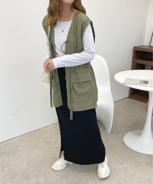 apres jour(アプレジュール)の「ミリタリーベスト【ZOZOTOWN限定アイテム】(ベスト・レディース・ブラック/カーキ・X-LARGE/フリー)」の18枚目の写真