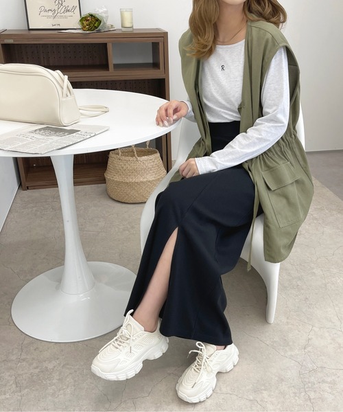 apres jour(アプレジュール)の「ミリタリーベスト【ZOZOTOWN限定アイテム】(ベスト・レディース・ブラック/カーキ・X-LARGE/フリー)」の14枚目の写真